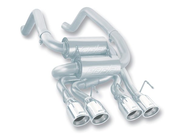 Borla Rear Section Stinger (Aggressive) Exhaust w/ Quad Round Tips - 2005-2008 Corvette C6 - 11744