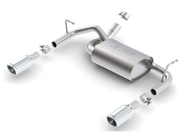 Borla Touring Dual Exit Axleback Exhaust - 2012-2013 Jeep Wrangler 2 Door and Unlimited (3.6L V6) - 11834