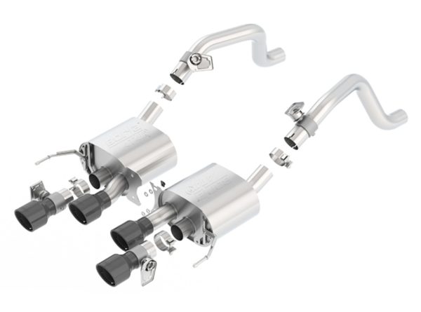 Borla Atak Dual Mode Axleback Exhaust with Black Chrome Tips - 2014+ Corvette C7 Stingray (6.2L LT1 V8) - 11856CB