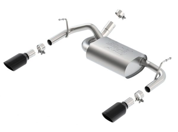 Borla ATAK Axleback Exhaust w/Black Coated Tips -2012-2014 Jeep Wrangler JK 2 & 4 Door (3.6L V6) - 11860BC
