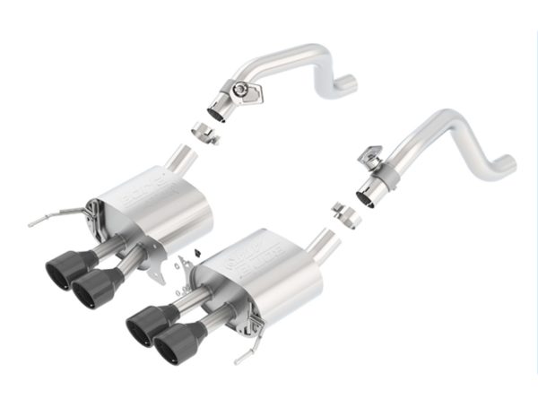 Borla Atak (without NPP) Axleback Exhaust with Black Chrome Tips - 2014+ Corvette C7 Stingray (6.2L LT1 V8) - 11863CB