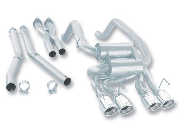 Borla Stinger Catback w/X-Pipe (Quad Round Tips) - 2005-2008 Corvette C6 - 140128