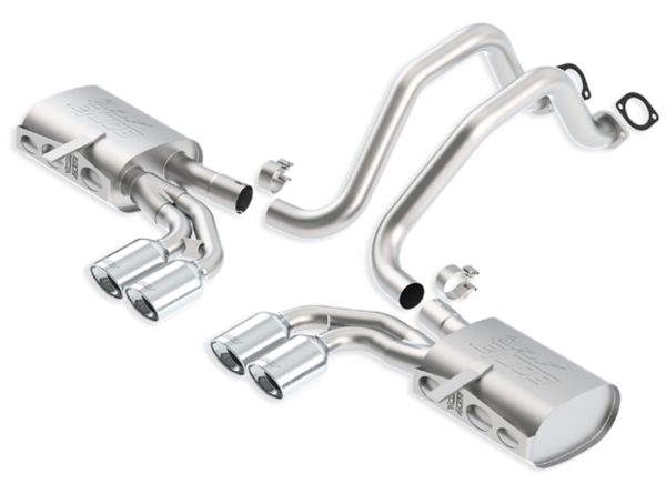 Borla S-Type II Axleback Exhaust - 1997-2004 Chevrolet Corvette (5.7L LS1 & LS6) - NEW DESIGN! - 140427