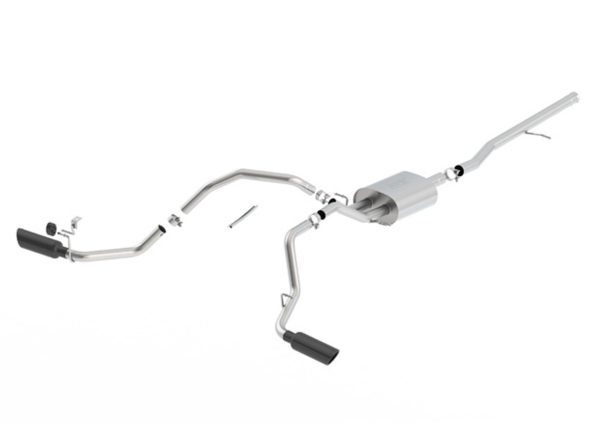 Borla Touring Dual Side Exit Catback System (Black Chrome Tips) - 2014-2018 Chevy Silverado & GMC Sierra (5.3L) - 140544BC