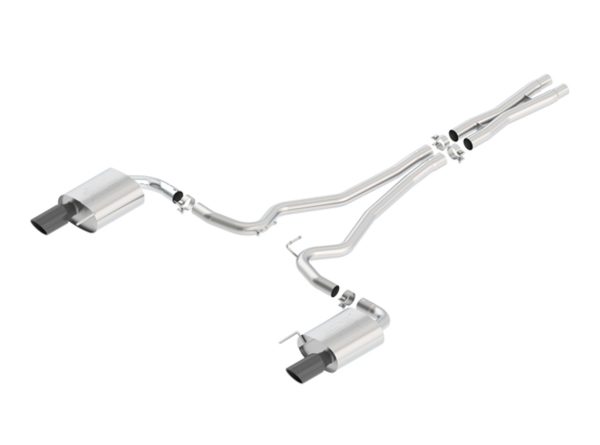 Borla 2.5" ATAK Catback Exhaust (Very Aggressive) with Black Chrome Tips- 2015+ Ford Mustang GT (5.0L) - 140591BC