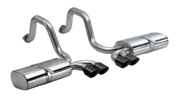 Corsa Performance 2.5" Axleback Exhaust w/Black Coated Tips - 1997-2004 Chevrolet Corvette C5/C5 Z06 (5.7L V8) - 14111BLK