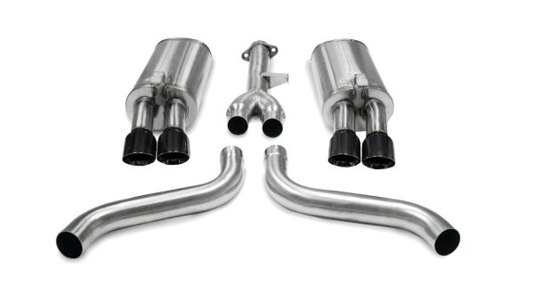 Corsa Performance 2.5" Cat-Back Exhaust w/Black Coated Tips - 1986-1991 Chevrolet Corvette C4 (5.7L V8 L98) - 14115BLK