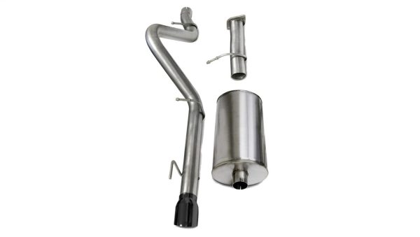 Corsa Sport Single Rear Exit Exhaust w/ 4" Black Diamond Tip - 2006+ Trailblazer SS - 14256BLK