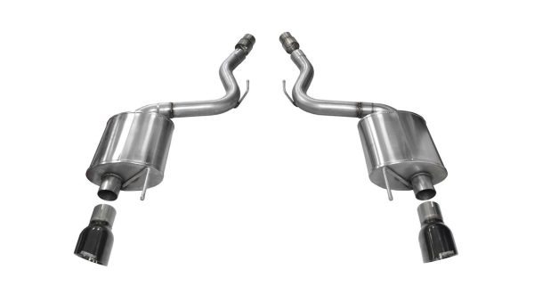 Corsa Touring Axelback Exhaust with Black Tips - 2015+ Mustang GT (V8 5.0L Coupe) - 14329BLK