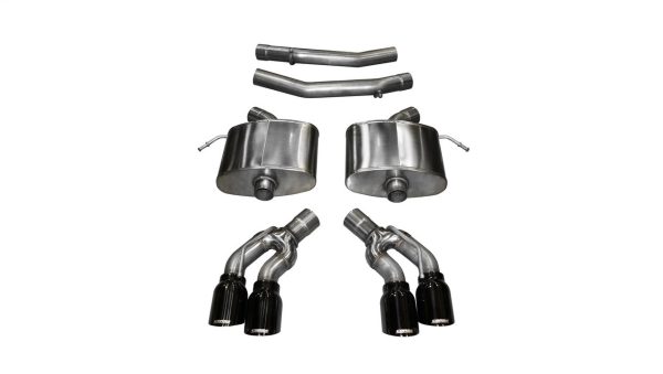 Corsa Sport Axleback Exhaust w/ Quad Black Diamond 4" Pro Series Tips - 2016+ Cadillac CTS-V (6.2L V8) - 14357BLK