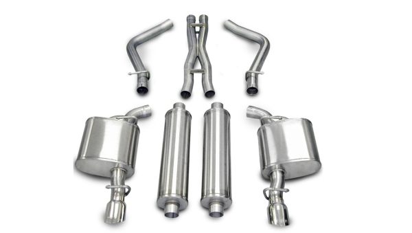 Corsa Xtreme Catback Exhaust with Single 3.5" Pro Series Tips - 2005-2010 Charger, Magnum, & 300C 5.7L Hemi - 14439