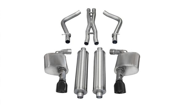 Corsa Xtreme Catback Exhaust System (Black Diamond Tips) - 2012+ Dodge Charger SRT8 (6.4L Hemi) - 14464BLK