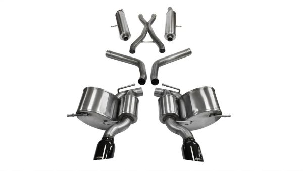 Corsa Catback Exhaust with Black Diamond Tips - 2012+ Jeep Grand Cherokee SRT8 (6.4L Hemi) - 14466BLK