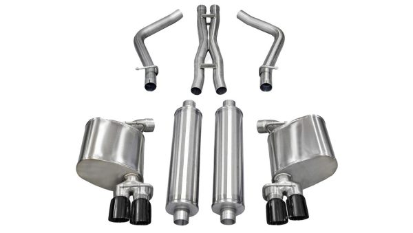 Corsa Sport Catback Exhaust System (with Black Diamond Tips) 2011+ Dodge Charger (5.7L Hemi) - 14525BLK