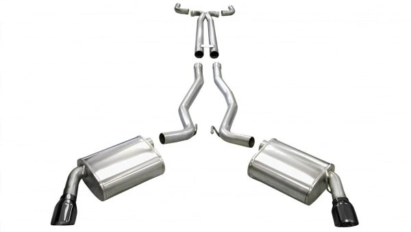 Corsa Catback Exhaust System with Black Diamond Tips - 2010-2015 Camaro SS 6.2L LS3 (6 Speed Manual) - 14951BLK