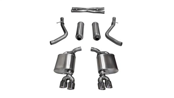 Corsa Sport Catback Exhaust w/ Quad Polished 3.5" Pro Series Tips - 2015+ Dodge Challenger R/T (5.7L V8) - 14985