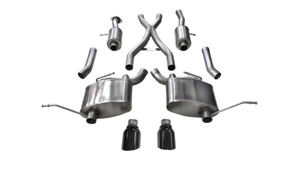 Corsa Catback Exhaust - 2011+ Jeep Grand Cherokee - Black Diamond Tips (5.7L Hemi) - 14991BLK