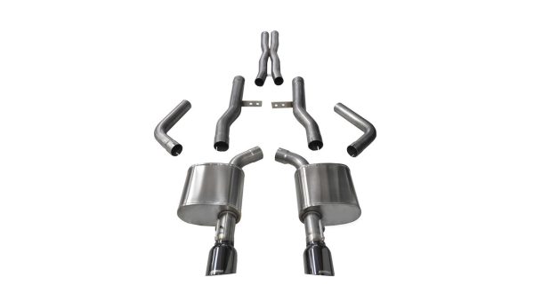 Corsa Xtreme Catback Exhaust System (Black Tips) - 2015+ Dodge Charger Scat Pack, SRT, & Hellcat (6.4L/6.2L) - 14996BLK