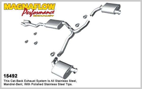 Magnaflow Performance Stainless Steel Cat Back Exhaust System - 2011-2013, Dodge Charger (V6,3.6L) - 15492