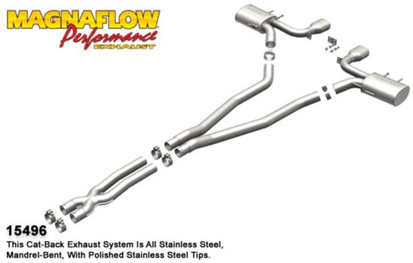 Magnaflow Catback Exhaust with X-pipe - 2011+ Cadillac CTS-V Coupe - 15496