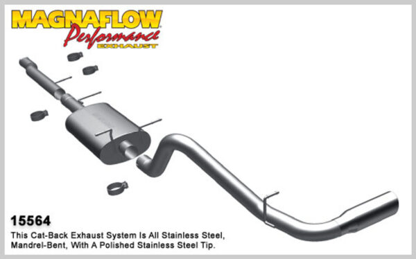 Magnaflow Performance Stainless Steel Catback Exhaust System - 2010-2013 Chevrolet/GMC 1500 (Crew/Extended Cab, Short Bed), 4.8L/5.3L - 15564