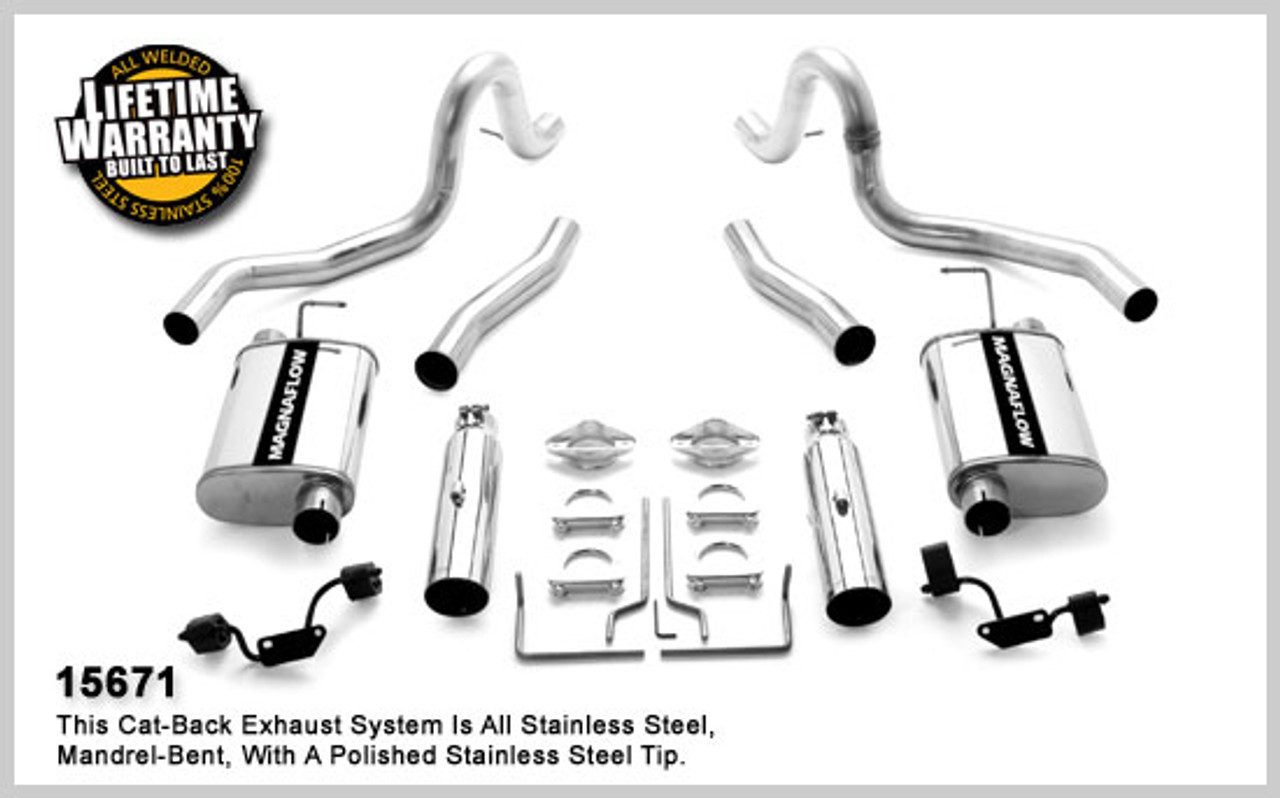 Magnaflow 2.5" (Dual Exit) Stainless Catback - 1999-2004 Ford Mustang V6 (3.8L) - 15717 Magnaflow 2.5" (Dual Exit) Stainless Catback - 1999-2004 Ford Mustang V6 (3.8L) - 15717 - Catback Exhausts - Chris Fix