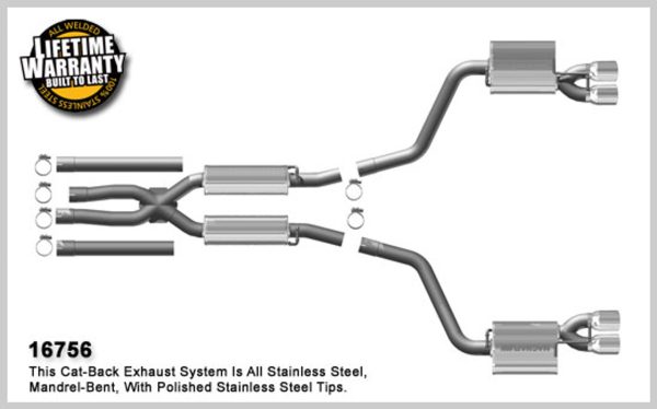 Magnaflow Catback Exhaust (with 3.5" Quad Tips) - 2009+ Dodge Challenger R/T 5.7L Hemi - 16513