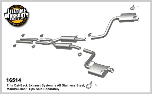 Magnaflow Catback Exhaust (without tips) - 2009+ Dodge Challenger R/T 5.7L Hemi - 16514