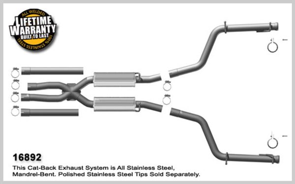 Magnaflow Magnapack Catback Exhaust (without tips) - 2009+ Dodge Challenger R/T 5.7L Hemi - 16516