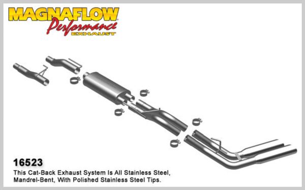 Magnaflow Performance Stainless Cat Back Exhaust System - 2004-2010, Ford F-150 (4.6L, 5.4L) CC-66" Bed and EC-78" Bed - 16523