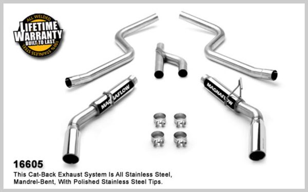 Magnaflow Dual Exhaust System (V8 Look) - 2005-2009 Ford Mustang V6 4.0L - 16605