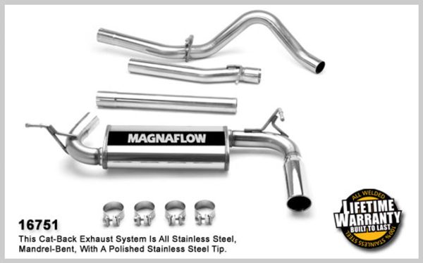 Magnaflow Single Exit Catback Exhaust - 2007-2010 Jeep Wrangler JK 3.8L V6 (4 Door Unlimited) - 16751