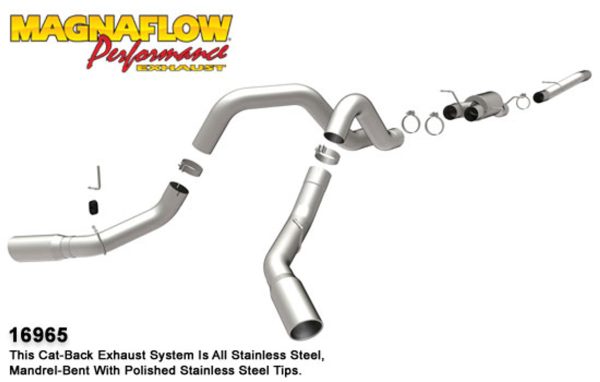 Magnaflow Performance 4" Dual 'XL' (Cat Back) Exhaust System - 2006-2007, Chevrolet/GMC Duramax 2500HD/3500, 6.6L (CC-SB) - 16965