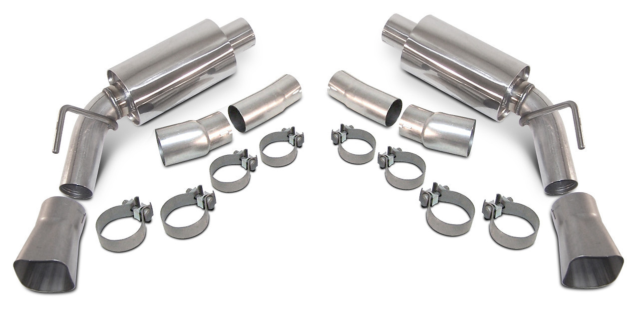 SLP Loudmouth II Axleback Exhaust with Square Tips - 2010-2015 Chevy Camaro (3.6L V6) WITH Ground Effects - 31202S