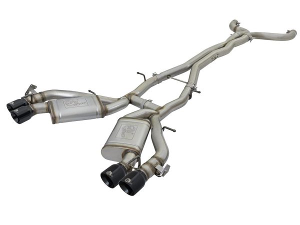 AFE Mach Force XP 3" 304 Stainless Catback Exhaust with Black Tips (includes NPP Valves) - 2016+ Chevy Camaro SS & ZL1 (6.2L V8)- MANUAL TRANS ONLY! - 49-34069-B