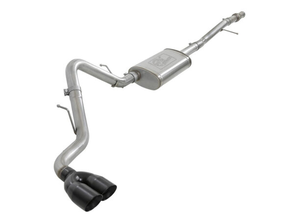AFE Vulcan Series 3" 304 Stainless Steel Catback Exhaust System (Black Tips) - 2019+ Chevy Silverado & Sierra 1500 (5.3L V8 & 4.3L V6) - 49-34106-B