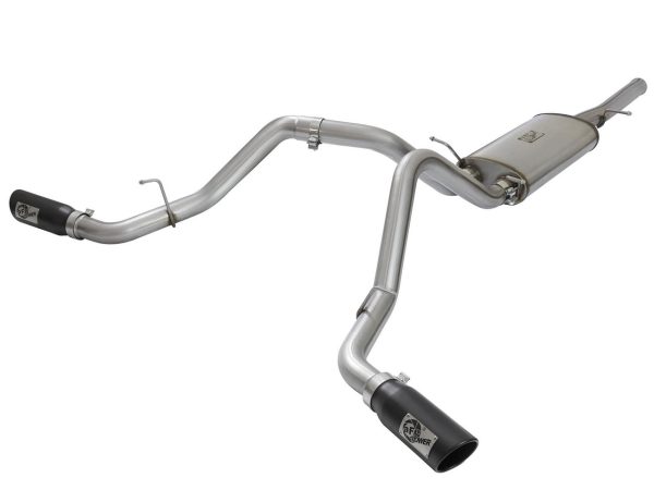 AFE Mach Force XP 3" Dual Side Exit Catback Exhaust System (Black Tips) - 2009-2018 Chevy Silverado & GMC Sierra 1500 Standard Cab (4.8L & 5.3L) - 49-44071-B