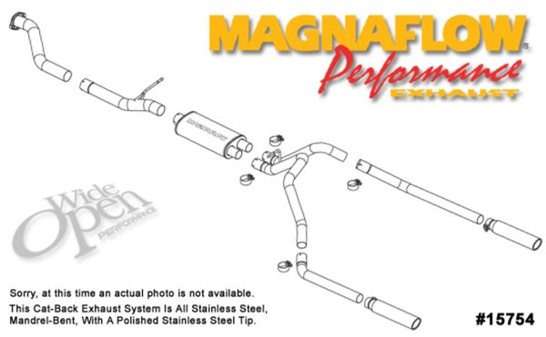 Magnaflow Dual Split Rear Exit Exhaust System - 1999-2002 Silverado/Sierra 1500 w/ 4.3L V6 or 4.8L/5.3L V8 (Extended Cab, Short Bed) - 15754