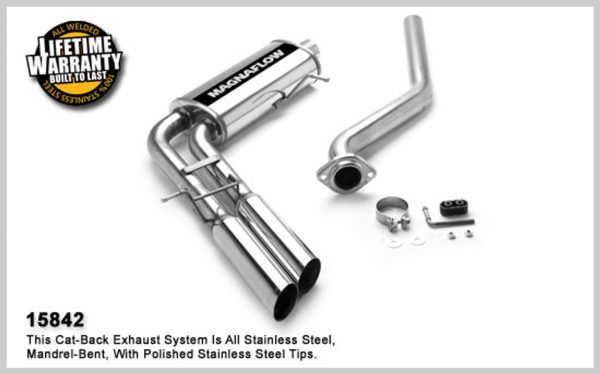 Magnaflow Dual Same Side Exit Exhaust System - 2003-2007 Silverado/Sierra 1500 w/ 4.3L V6 or 4.8L/5.3L V8 (Extended Cab, Short Bed) - 15842